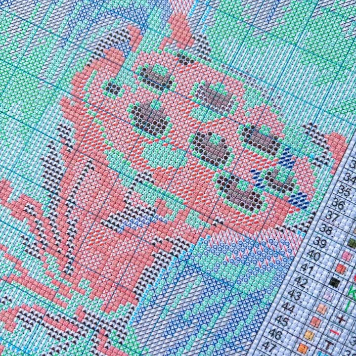 [CC4223-Otter with Pearl Earri - Cross Stitch Stamped Kits Beginners ulasan dan harga