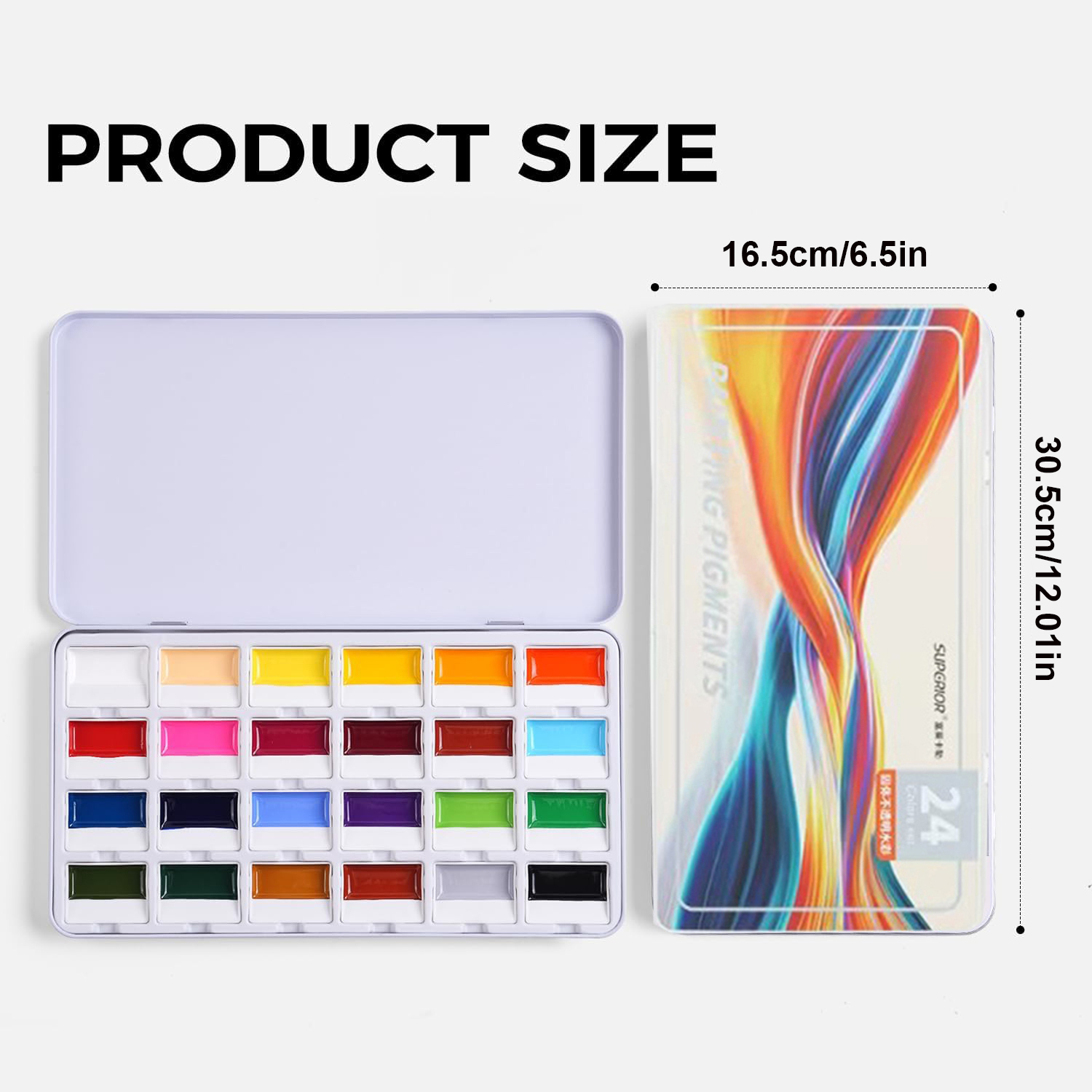 24 Colors Opaque Solid Waterco - Watercolor Paint Set Solid Pigment ulasan dan harga