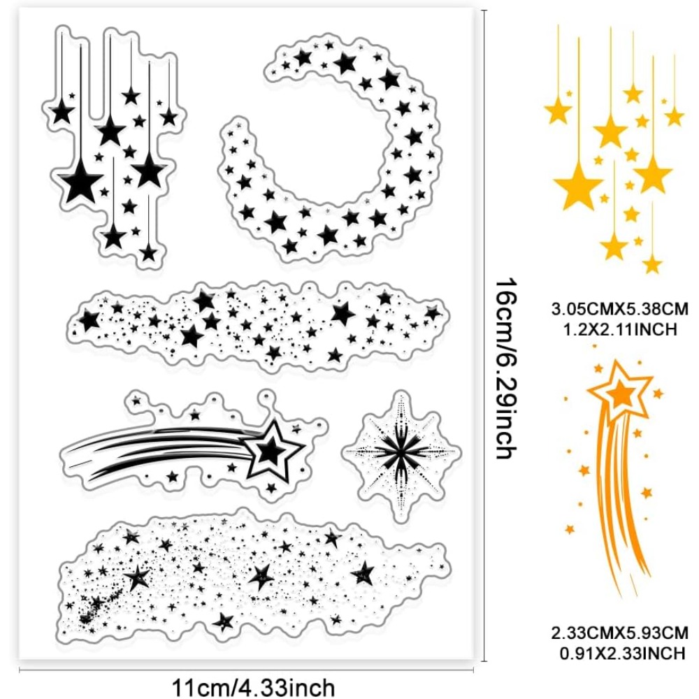 Star Clear Stamps Night Stars  - Clear Silicone Stamps For Card Making ulasan dan harga