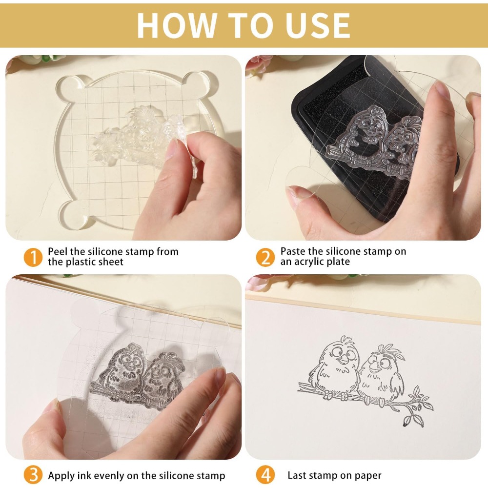 Funny Birds Branches Clear Sta - Clear Silicone Stamps For Card Making ulasan dan harga